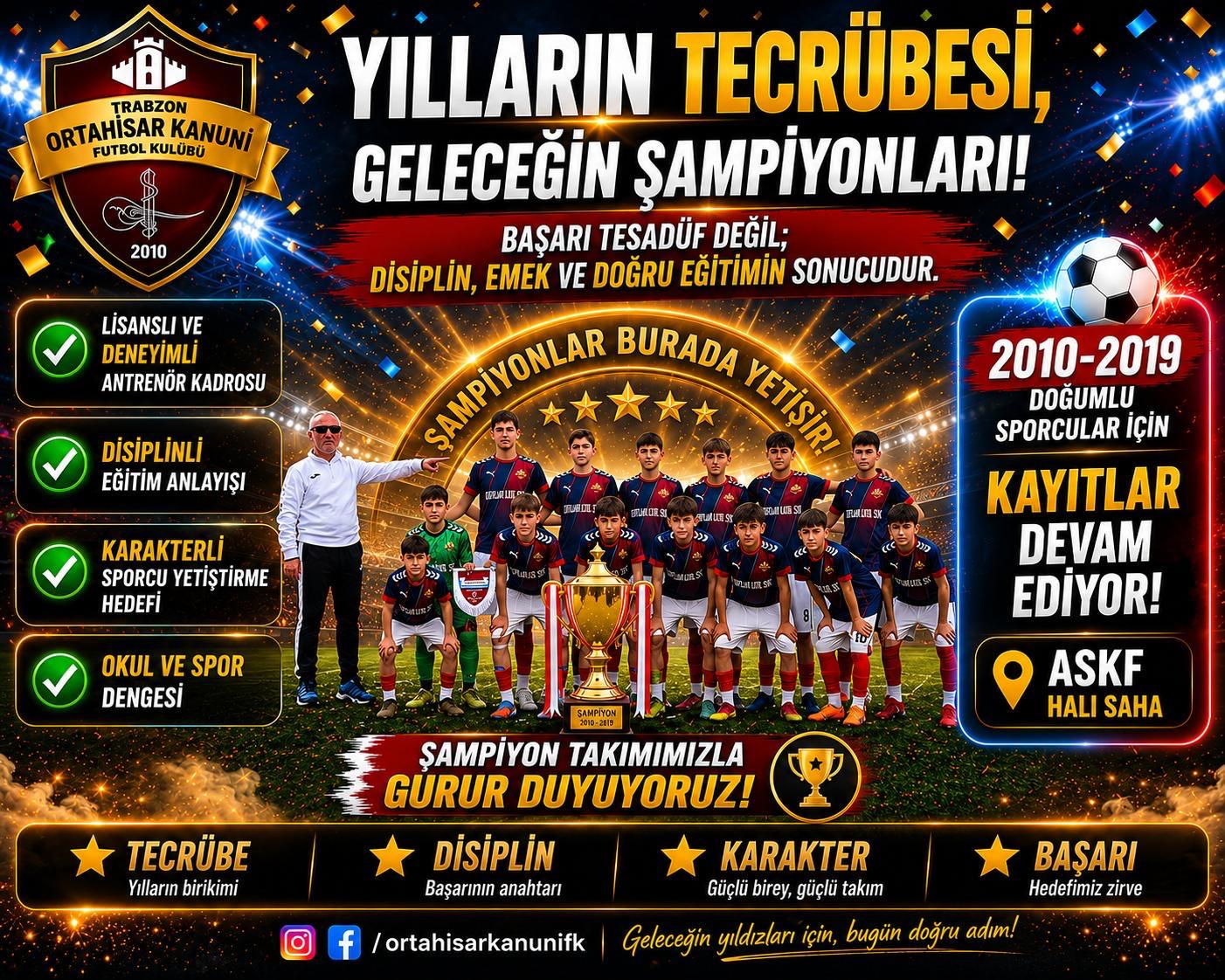 FUTBOL OKULU KAYITLARIMIZ DEVAM EDİYOR